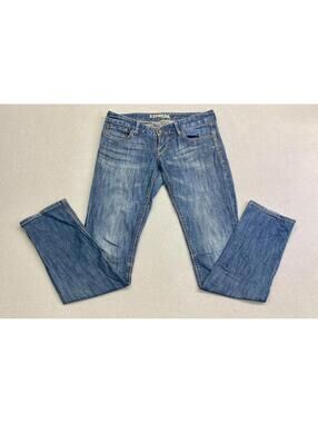 Express Jeans Zelda Skinny Womens Low Rise Size 4r Blue Stretch Dark Wash